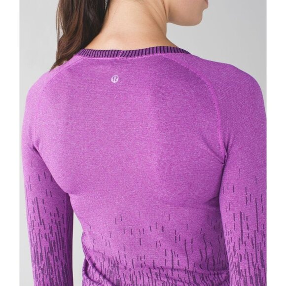 Lululemon Run: Swiftly Tech Long Sleeve Crew Heathered Regal Plum-sz 6 - Picture 5 of 9